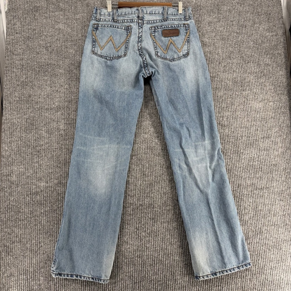 Wrangler Retro Slim Boot Men's 34x36 Light Wash Faded Western Cowboy Jeans Rodeo